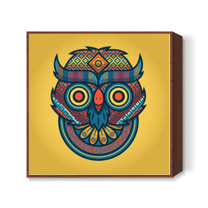 Trippy Owl Square Art Prints