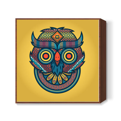 Trippy Owl Square Art Prints