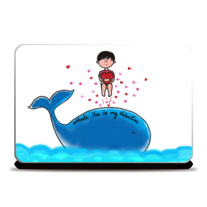 Laptop Skins, Whale U be My Valentine Laptop Skins