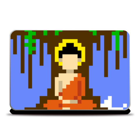 Buddha under a tree pixel Laptop Skins