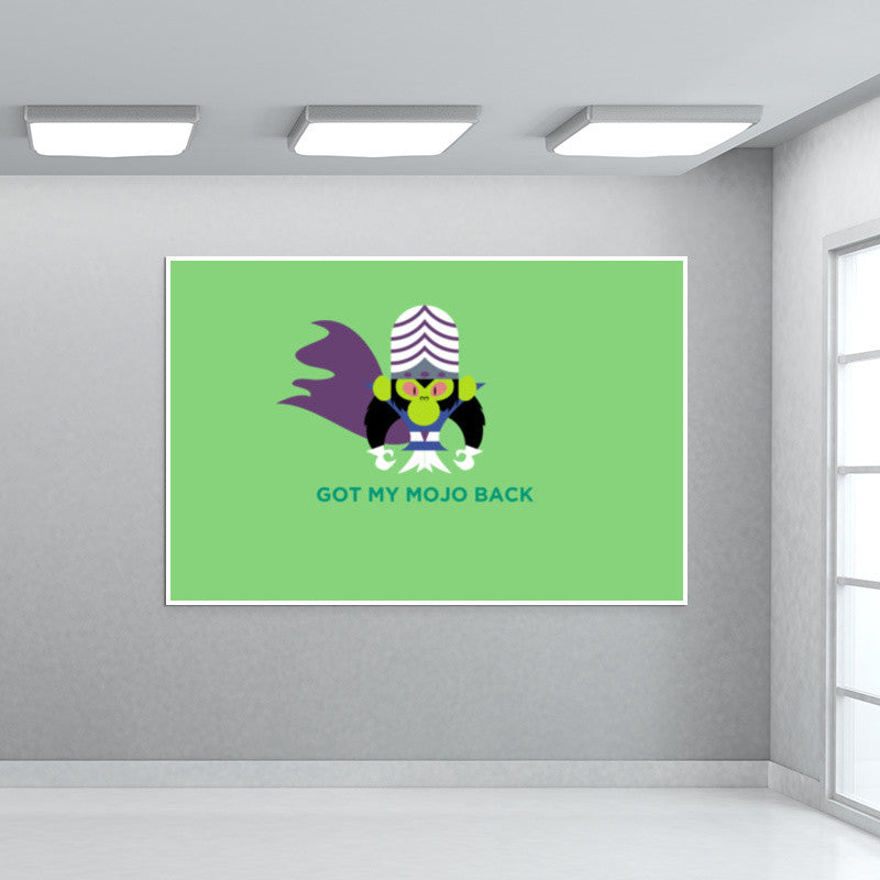 Minimal Retro Cartoon Mojo Jojo Powerpuff Girls Wall Art