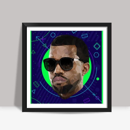 Kanye West Low Poly Square Art Prints