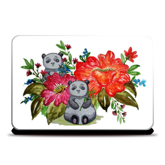 Cute Panda Bear Watercolor Animal Painting Laptop Skins