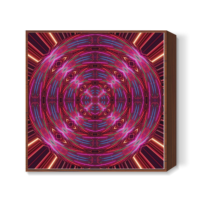 Abstract Kaleidoscopic Fractal Mandala Motion Design Background Square Art Prints