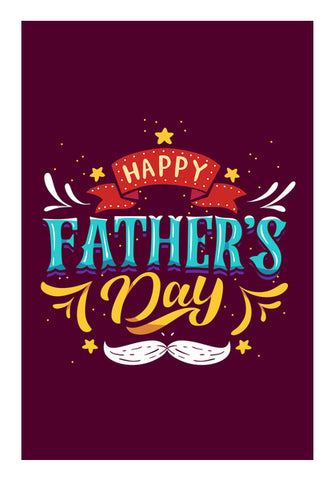 Happy Fathers Day Multi color Illustration | #Fathers Day Special   Wall Art