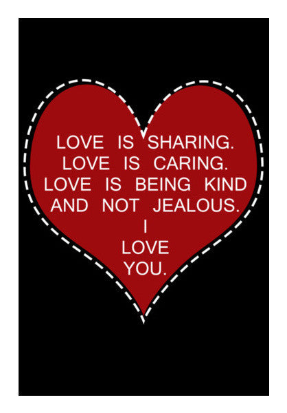 Wall Art, I Love You Typography Heart Valentines Day Print Wall Art