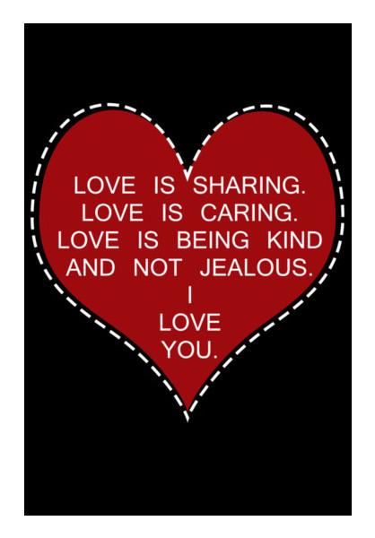 PosterGully Specials, I Love You Typography Heart Valentines Day Print Wall Art