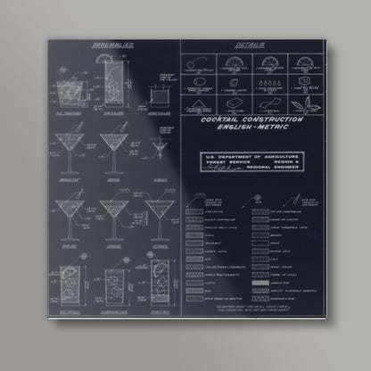 Cocktail construction Square Art Prints