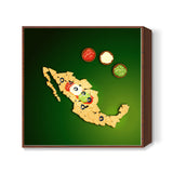 Food Maps - Mexico Square Art Prints