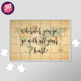World Map With Text Quotes Jigsaw Puzzles