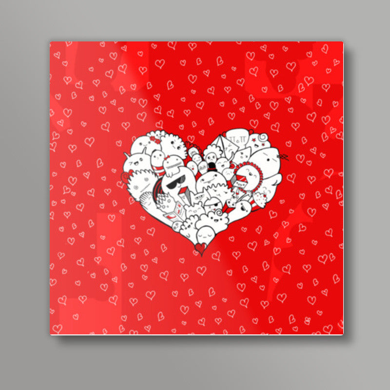 Happymess | Doodle | Love Square Art Prints