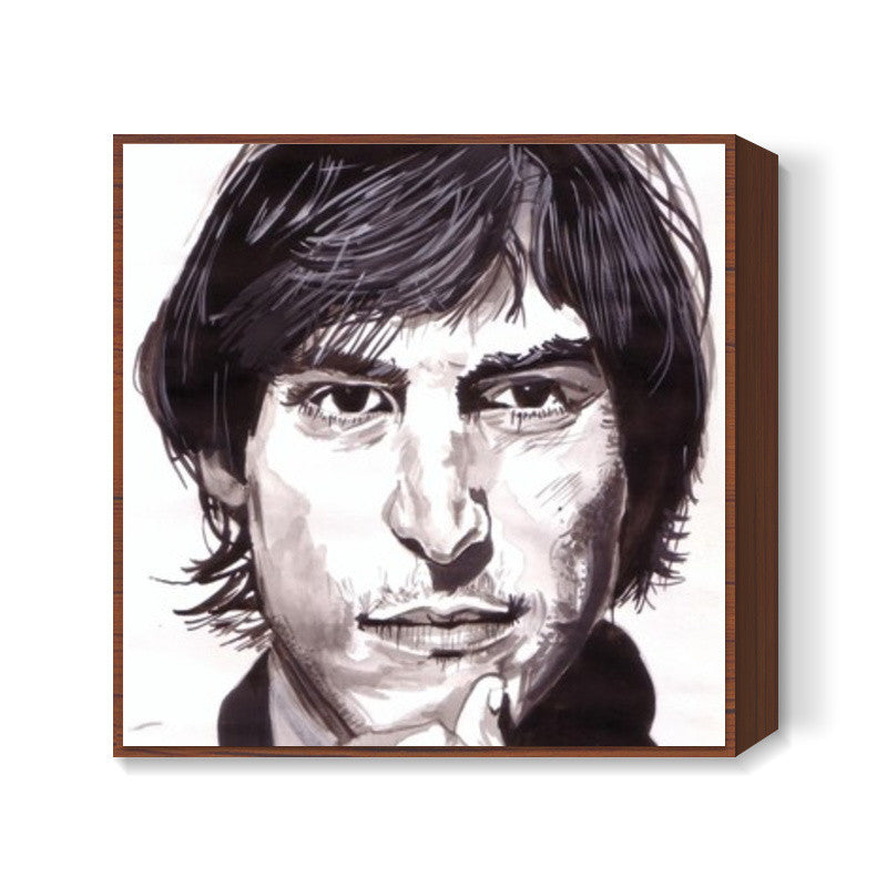 Visionary Steve Jobs inspires the world to follow the heart Square Art Prints