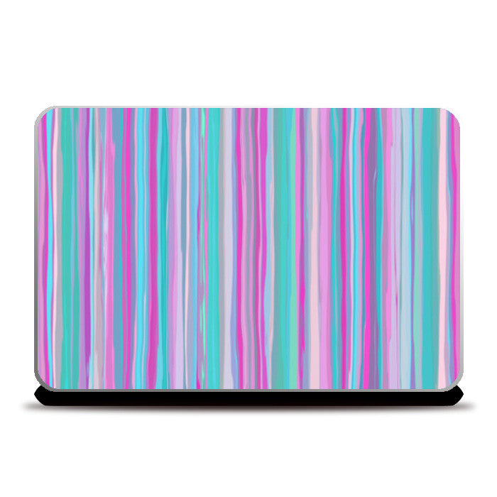 Blue And Pink Vertical Stripes/Lines Pattern Laptop Skins