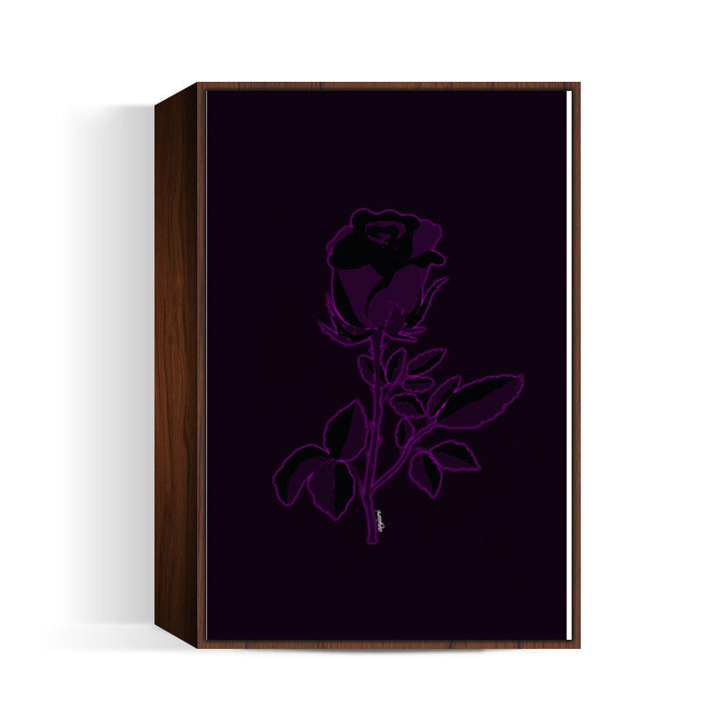 Rose (Neon Pink Highlights) Wall Art