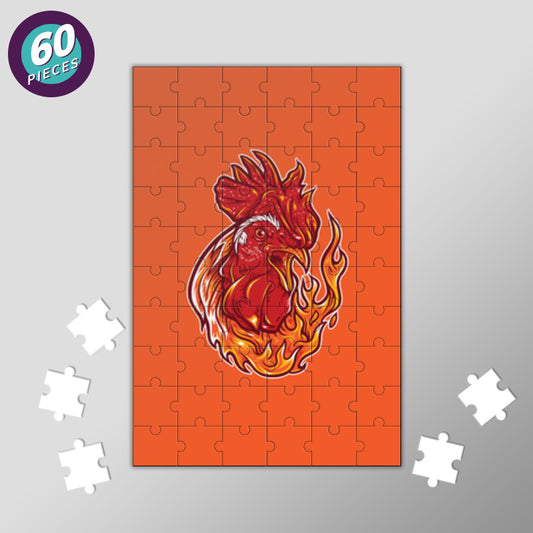 Rooster on fire Jigsaw Puzzles