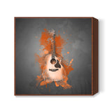Guitar Splash – Orange Square Art Prints
