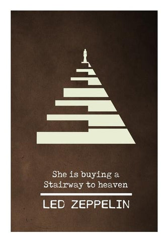PosterGully Specials, Stairway to heaven Led Zeppelin classic rock music  Wall Art
