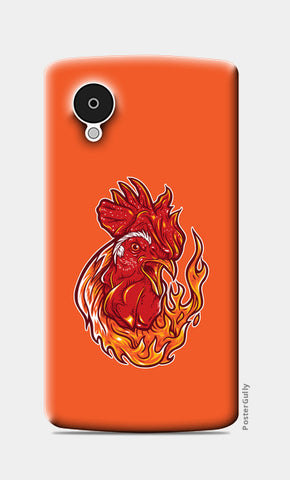 Rooster On Fire Nexus 5 Cases