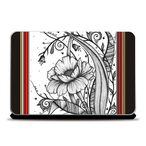 Floriz Design- Black and White Floral- see colour options Laptop Skins