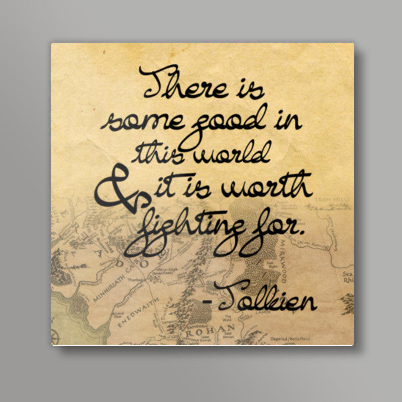 Lord of the rings middle earth frodo sam qoute Square Art Prints
