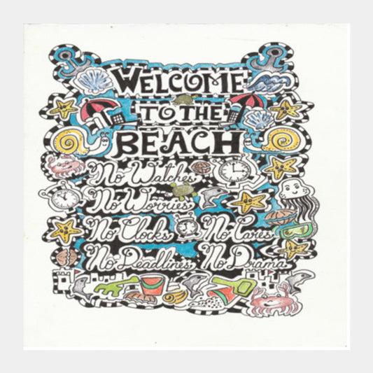 Square Art Prints, WHY go to the beach? Square Art Prints