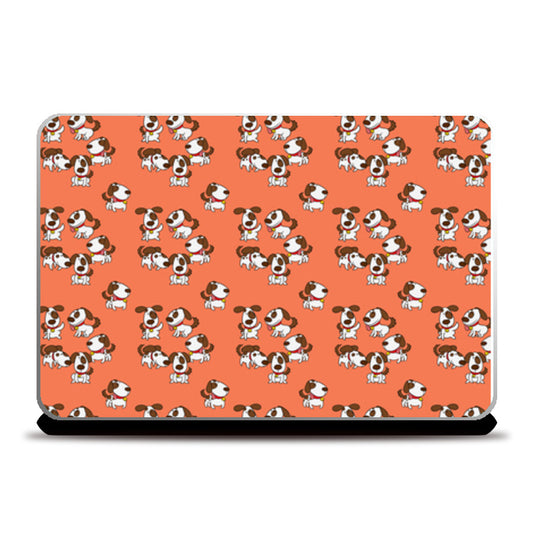 Dog pattern orange Laptop Skins