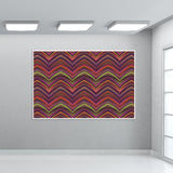 Vibrant Colorful Retro Abstract Chevron Pattern Zig Zag Striped Background Wall Art