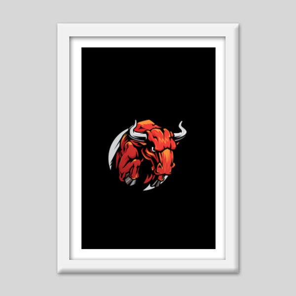 Bull Mascot Premium Italian Wooden Frames