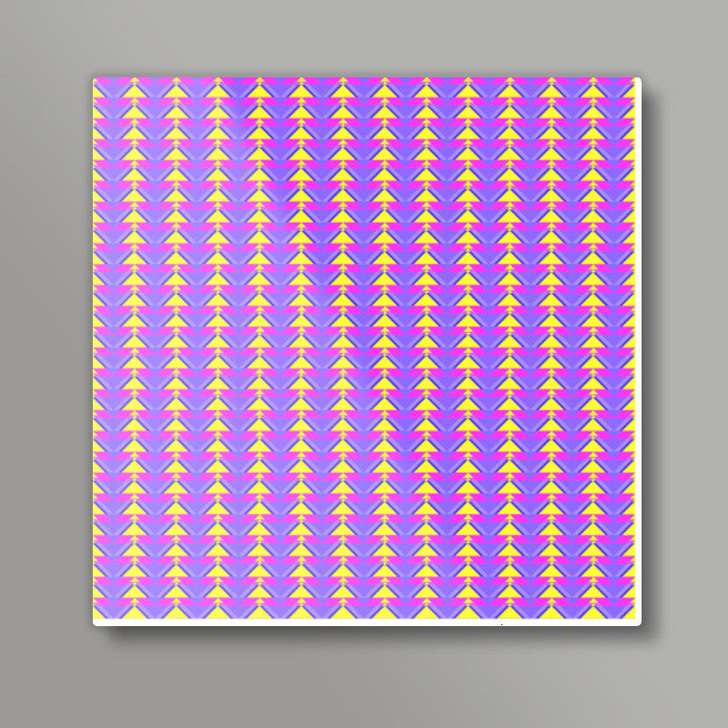 Trippy Triangles | Purple yellow Square Art Prints