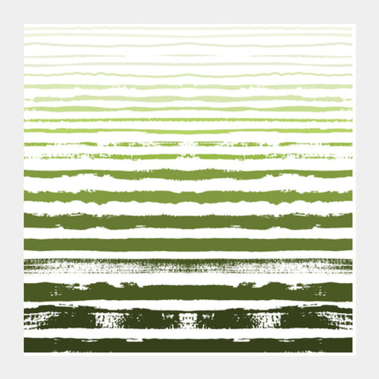 Uneven Green Stripes Square Art Prints