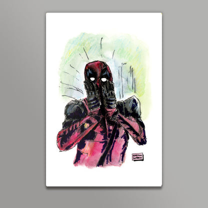 Deadpool in Watercolour Wall Art