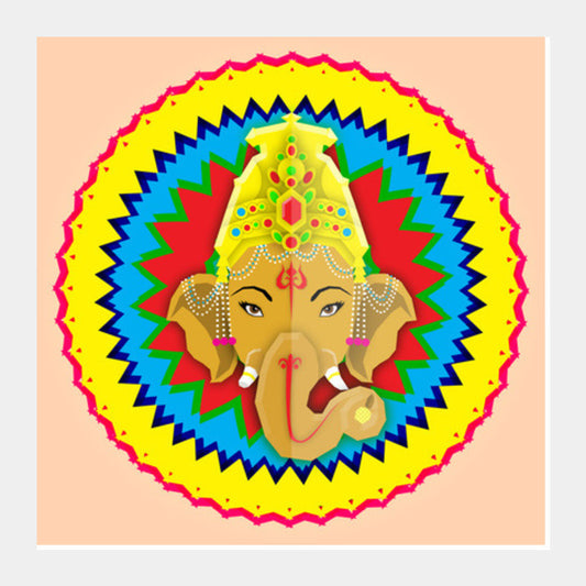 Ganesha Vector Illustration Square Art Prints PosterGully Specials