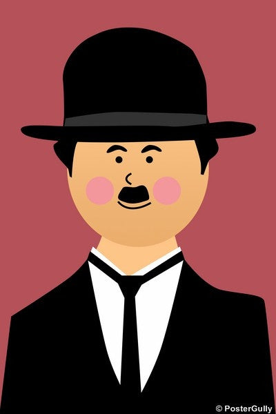 Wall Art, Charlie Chaplin #minimalicons, - PosterGully