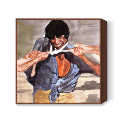 Amitabh Bachchan in Deewar proves that a true fighter never gives up Square Art Prints