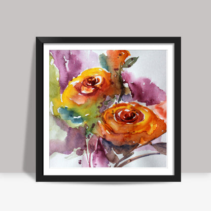 Fine Art Abstract Flowers Watercolor Square Art Prints