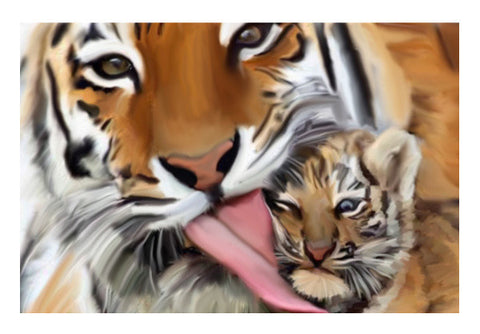 Tiger And Cub  Painting Art PosterGully Specials