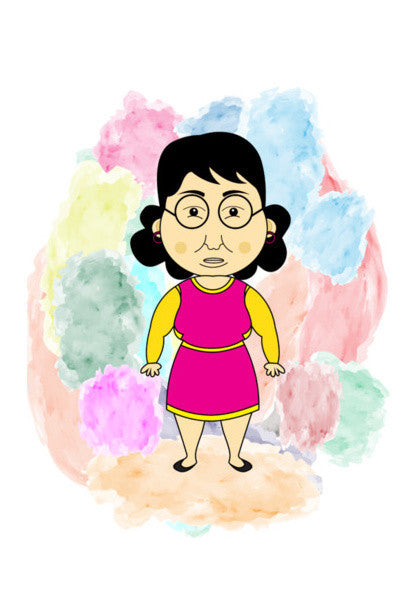 Old Lady With Curlers Hair Art PosterGully Specials