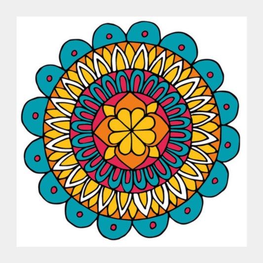Retro Mandala Square Art Prints PosterGully Specials