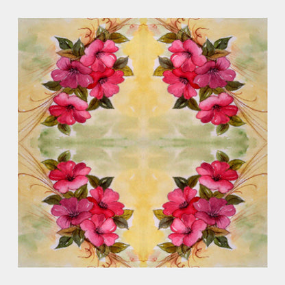 Square Art Prints, Pink Flowers Watercolor Square Art Print l Artist: Seema Hooda, - PosterGully