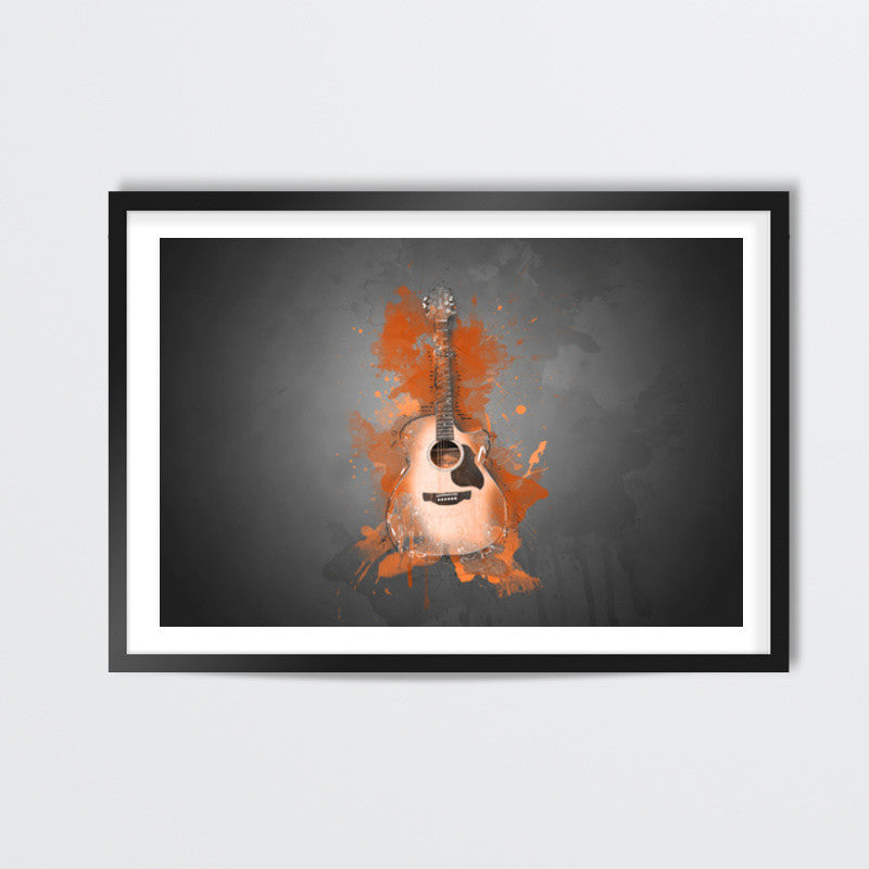 Guitar Splash – Orange Wall Art