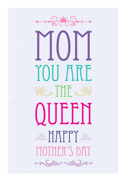 PosterGully Specials, Mom you are the queen colorful typography Wall Art