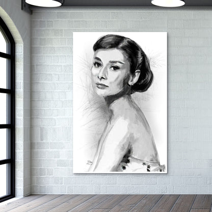 Audrey Hepburn sketch Wall Art