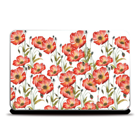 Blooming Poppy Flowers Floral Spring Design Laptop Skins