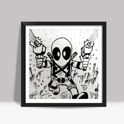 Chibi Deadpool Square Art Prints