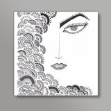 doodle, black and white Square Art Prints
