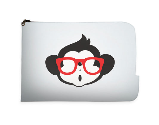 Cute Monkey With Glasses Laptop Sleeve