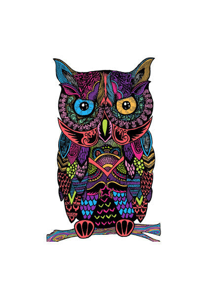 Wall Art, Aztec owl color Wall Art