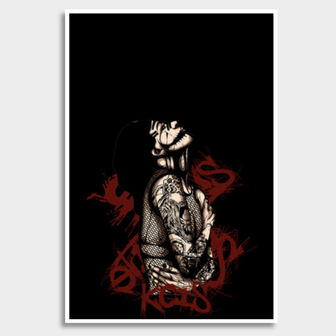 Women With Tattoo Skull Giant Poster