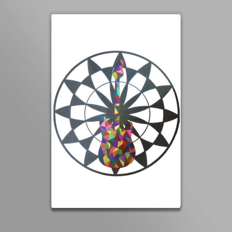 Floral Guitar Wall Art| Geometric | Triangle
