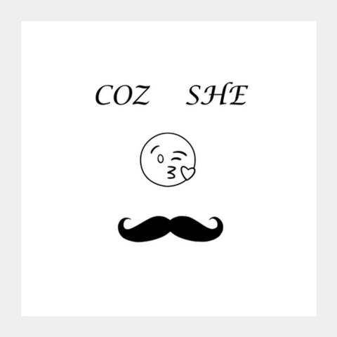 Moustache art Square Art Prints